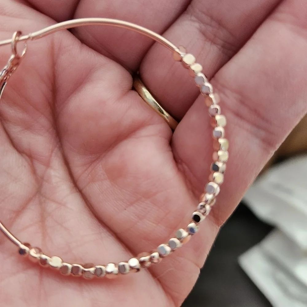 Gorgeous Rose Gold Cubic Bead Earrings